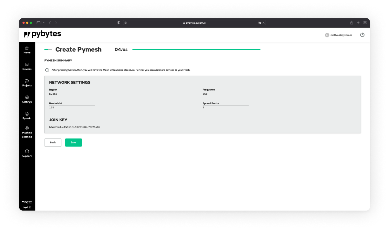 Pymesh settings summary